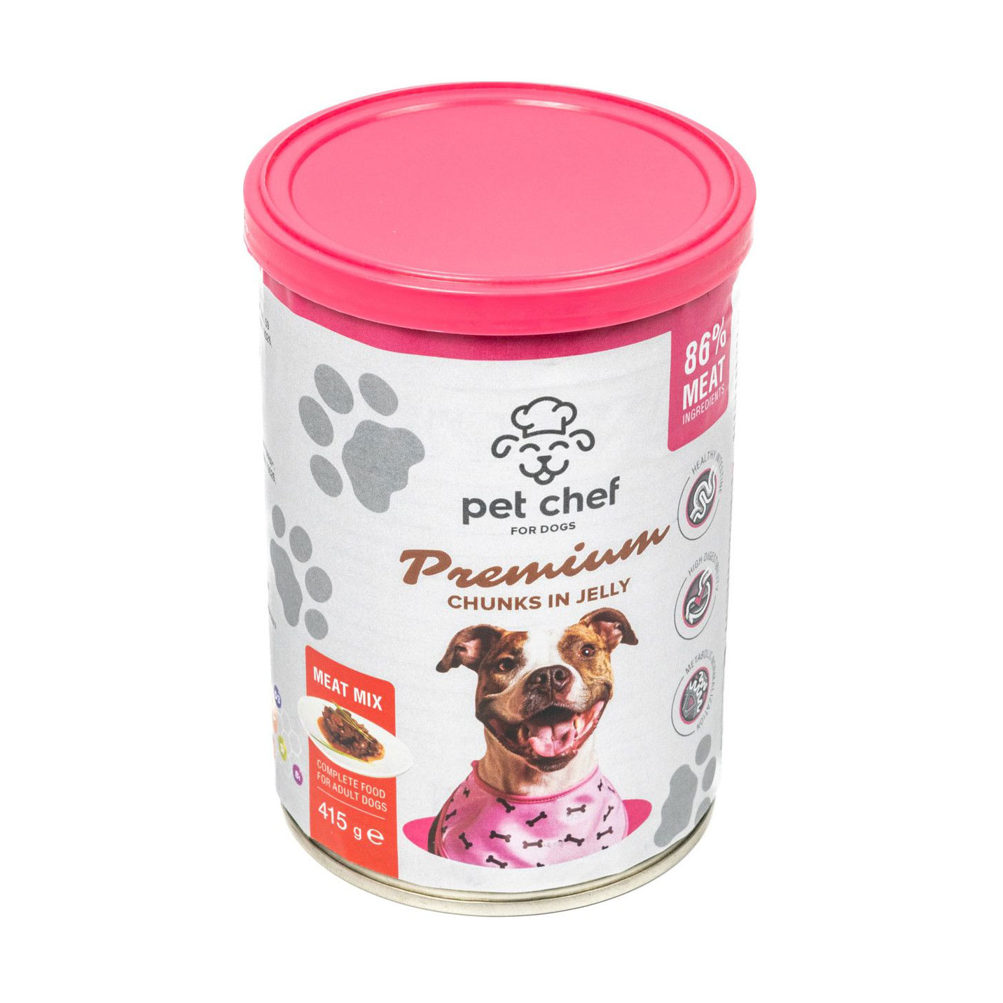 Вологий корм для собак Pet Chef Premium Chunks In Jelly м'ясний мікс, 415 г